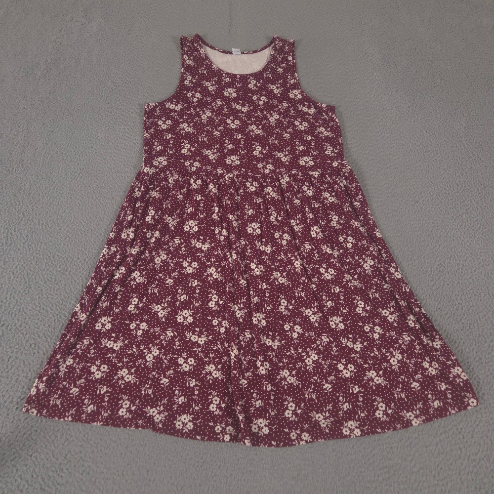 Old Navy Dress Women Large Multi Floral Sleeveless Jersey-Knit Swing Ditsy Print